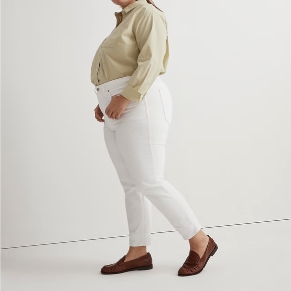 Madewell Plus Stovepipe Jeans NE624 Pure White 18W - Picture 3 of 6